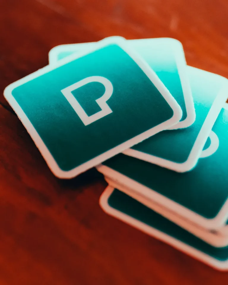 Printed teal business cards with rounded corners