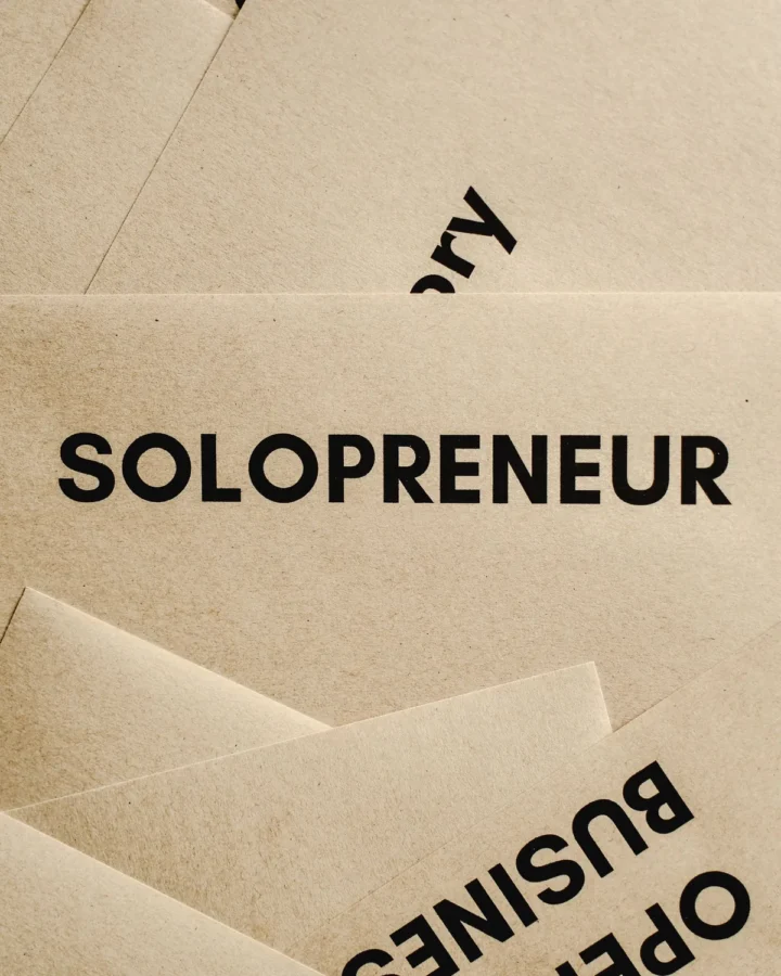 Printed kraft business cards with bold black type