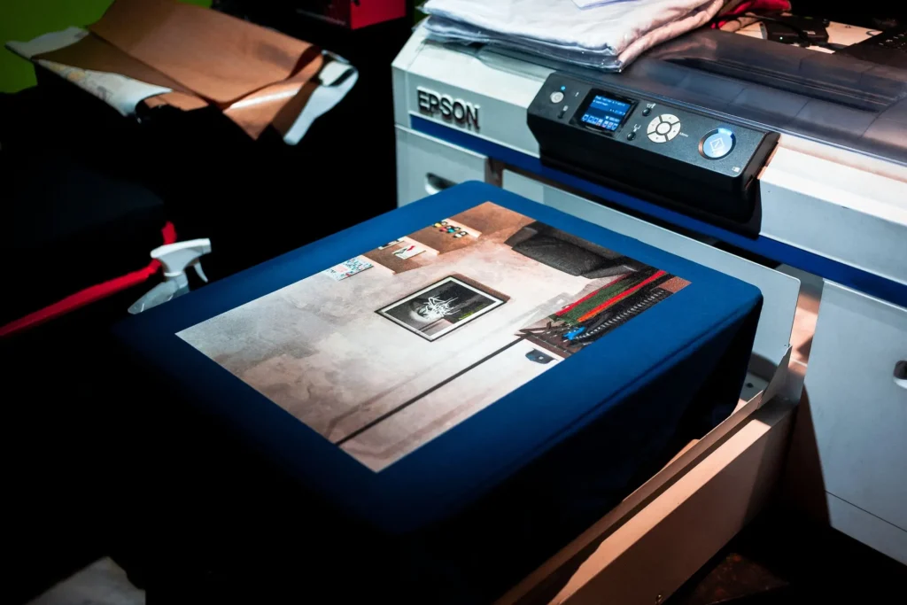 Large format digital printer at work